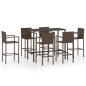 7-tlg. Gartenbar-Set Poly Rattan Braun 7-tlg. Gartenbar-Set Poly Rattan Braun