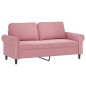 vidaXL 2-Sitzer-Sofa mit Zierkissen Rosa 140 cm Samt vidaXL 2-Sitzer-Sofa mit Zierkissen Rosa 140 cm Samt