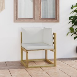 Garten-Ecksofa mit Kissen in Grün Imprägniertes Kiefernholz
