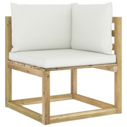 Garten-Ecksofa mit Kissen in Grün Imprägniertes Kiefernholz
