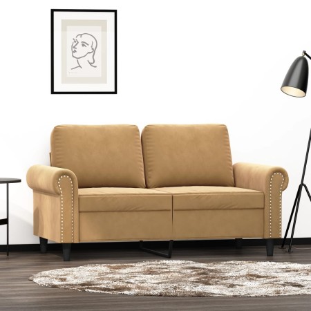 vidaXL 2-Sitzer-Sofa Braun 120 cm Samt