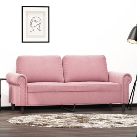 vidaXL 2-Sitzer-Sofa Rosa 140 cm Samt