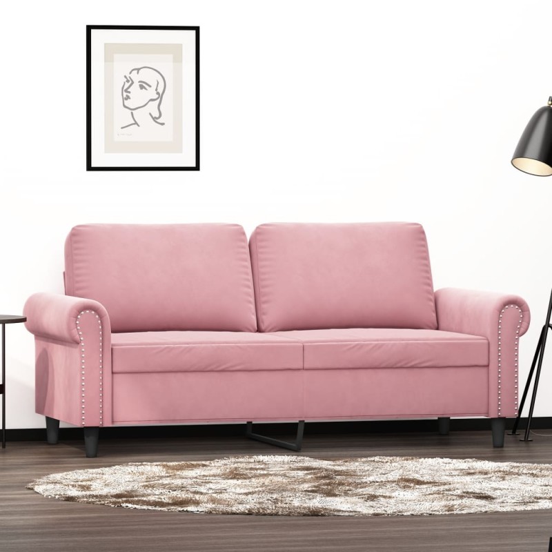 vidaXL 2-Sitzer-Sofa Rosa 140 cm Samt vidaXL 2-Sitzer-Sofa Rosa 140 cm Samt