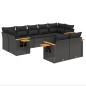 vidaXL 9-tlg. Garten-Sofagarnitur mit Kissen Schwarz Poly Rattan vidaXL 9-tlg. Garten-Sofagarnitur mit Kissen Schwarz Poly Rattan