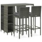 vidaXL 5-tlg. Gartenbar-Set mit Kissen Poly Rattan Grau vidaXL 5-tlg. Gartenbar-Set mit Kissen Poly Rattan Grau