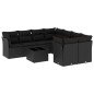 vidaXL 9-tlg. Garten-Sofagarnitur mit Kissen Schwarz Poly Rattan vidaXL 9-tlg. Garten-Sofagarnitur mit Kissen Schwarz Poly Rattan