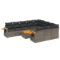 vidaXL 11-tlg. Garten-Sofagarnitur mit Kissen Grau Poly Rattan vidaXL 11-tlg. Garten-Sofagarnitur mit Kissen Grau Poly Rattan