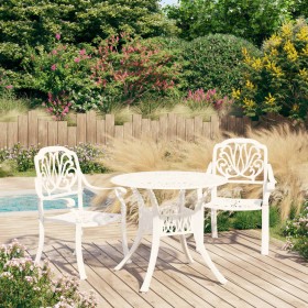 vidaXL 3-tlg. Bistro-Set Aluminiumguss Weiß