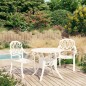 vidaXL 3-tlg. Bistro-Set Aluminiumguss Weiß vidaXL 3-tlg. Bistro-Set Aluminiumguss Weiß