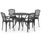 vidaXL 5-tlg. Bistro-Set Aluminiumguss Schwarz vidaXL 5-tlg. Bistro-Set Aluminiumguss Schwarz