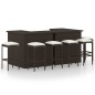 vidaXL 8-tlg. Gartenbar-Set mit Kissen Poly Rattan Braun vidaXL 8-tlg. Gartenbar-Set mit Kissen Poly Rattan Braun