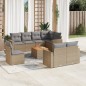 vidaXL 9-tlg. Garten-Sofagarnitur mit Kissen Beige Poly Rattan vidaXL 9-tlg. Garten-Sofagarnitur mit Kissen Beige Poly Rattan