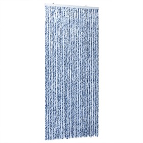 vidaXL Fliegenvorhang Blau und Weiß 100x200 cm Chenille