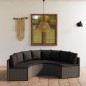 4-tlg. Garten-Sofagarnitur mit Auflagen Poly Rattan Grau 4-tlg. Garten-Sofagarnitur mit Auflagen Poly Rattan Grau