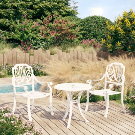 vidaXL 3-tlg. Bistro-Set Aluminiumguss Weiß