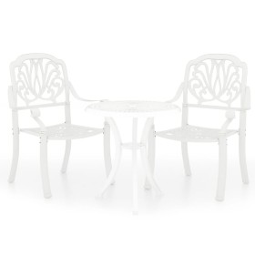 vidaXL 3-tlg. Bistro-Set Aluminiumguss Weiß