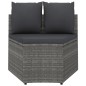 4-tlg. Garten-Sofagarnitur mit Auflagen Poly Rattan Grau 4-tlg. Garten-Sofagarnitur mit Auflagen Poly Rattan Grau