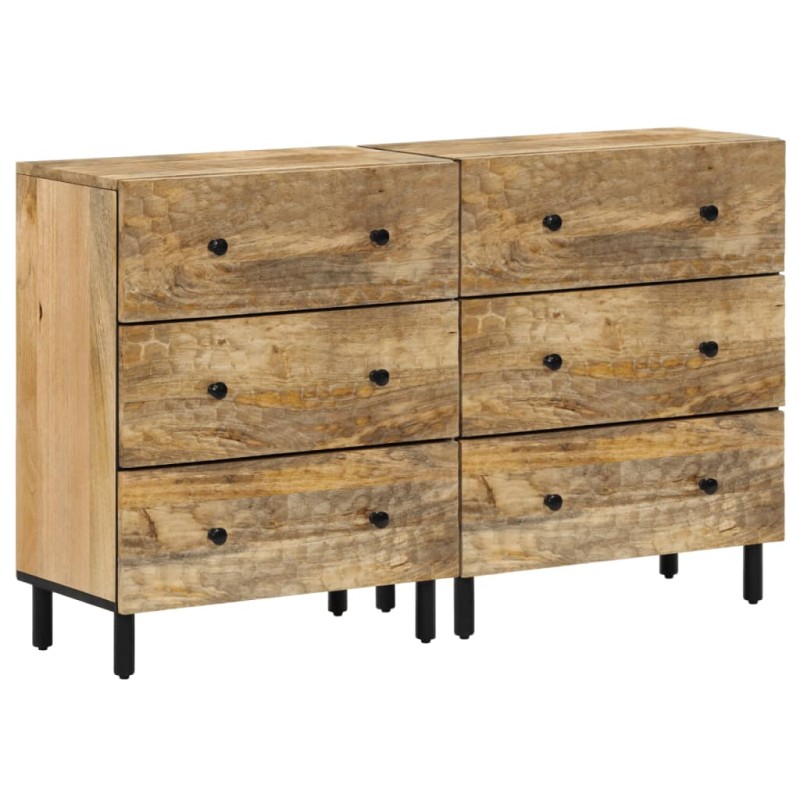 vidaXL Beistellschränke 2 Stk. Schwarz 60x33x75 cm Massivholz Mango vidaXL Beistellschränke 2 Stk. Schwarz 60x33x75 cm Massivholz Mango