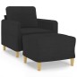 vidaXL Sessel mit Hocker Schwarz 60 cm Stoff vidaXL Sessel mit Hocker Schwarz 60 cm Stoff