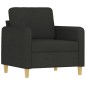 vidaXL Sessel mit Hocker Schwarz 60 cm Stoff vidaXL Sessel mit Hocker Schwarz 60 cm Stoff