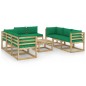 9-tlg. Garten-Lounge-Set mit Kissen Imprägniertes Kiefernholz 9-tlg. Garten-Lounge-Set mit Kissen Imprägniertes Kiefernholz
