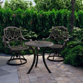 vidaXL 3-tlg. Bistro-Set Aluminiumguss Bronzen