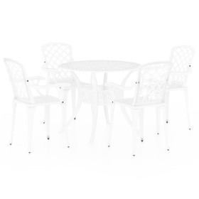 vidaXL 5-tlg. Bistro-Set Aluminiumguss Weiß