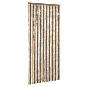 vidaXL Fliegenvorhang Dunkelbraun und Beige 56x185 cm Chenille