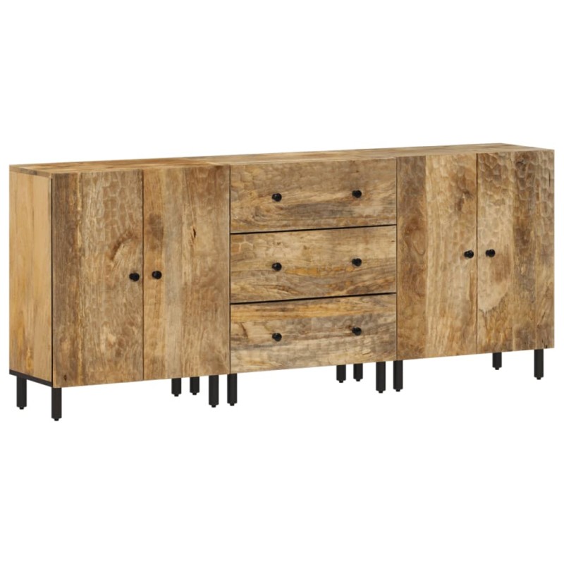 vidaXL Beistellschränke 3 Stk. 60x33x75 cm Massivholz Mango vidaXL Beistellschränke 3 Stk. 60x33x75 cm Massivholz Mango