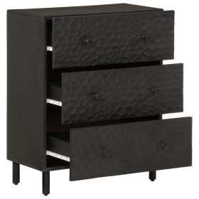 vidaXL Beistellschränke 2 Stk. Schwarz 60x33x75 cm Massivholz Mango