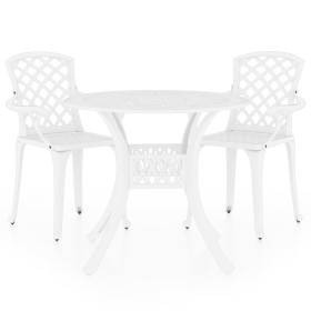 vidaXL 3-tlg. Bistro-Set Aluminiumguss Weiß