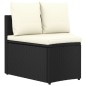 5-tlg. Garten-Sofagarnitur mit Auflagen Poly Rattan Schwarz 5-tlg. Garten-Sofagarnitur mit Auflagen Poly Rattan Schwarz