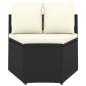 5-tlg. Garten-Sofagarnitur mit Auflagen Poly Rattan Schwarz 5-tlg. Garten-Sofagarnitur mit Auflagen Poly Rattan Schwarz
