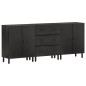 vidaXL Beistellschränke 3 Stk. Schwarz 60x33x75 cm Massivholz Mango vidaXL Beistellschränke 3 Stk. Schwarz 60x33x75 cm Massivholz Mango