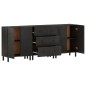vidaXL Beistellschränke 3 Stk. Schwarz 60x33x75 cm Massivholz Mango vidaXL Beistellschränke 3 Stk. Schwarz 60x33x75 cm Massivholz Mango