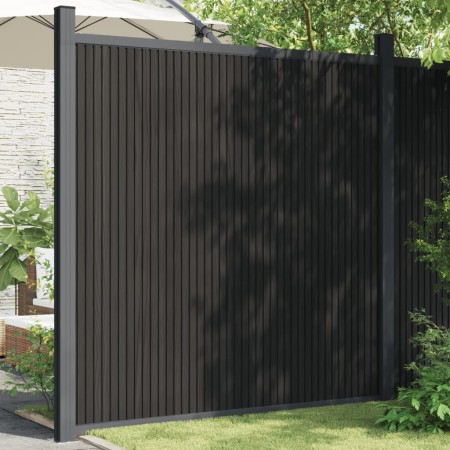 vidaXL Zaunelement mit 2 Pfosten Grau 180x180 cm WPC