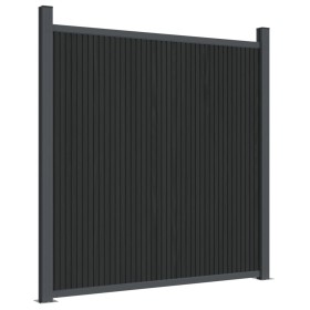 vidaXL Zaunelement mit 2 Pfosten Grau 180x180 cm WPC