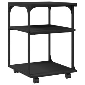 vidaXL Druckerständer 3 Ablagen Schwarz 43x48x64 cm Holzwerkstoff