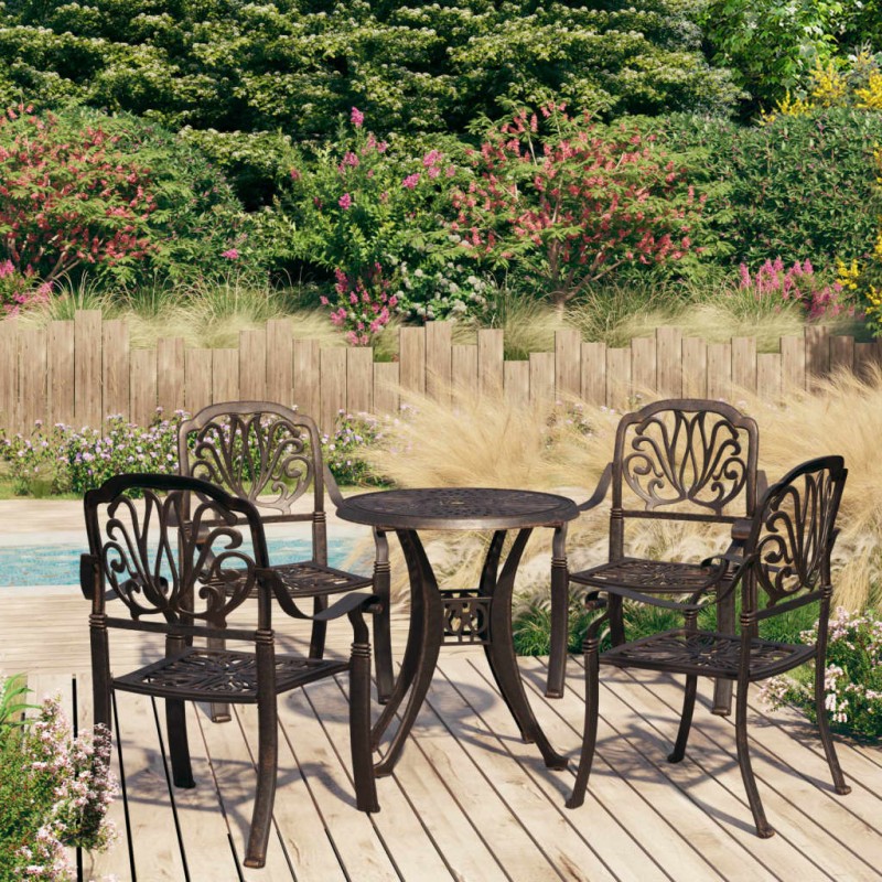 vidaXL 5-tlg. Bistro-Set Aluminiumguss Bronzen vidaXL 5-tlg. Bistro-Set Aluminiumguss Bronzen