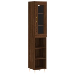 vidaXL Highboard Braun Eichen-Optik 34,5x34x180 cm Holzwerkstoff