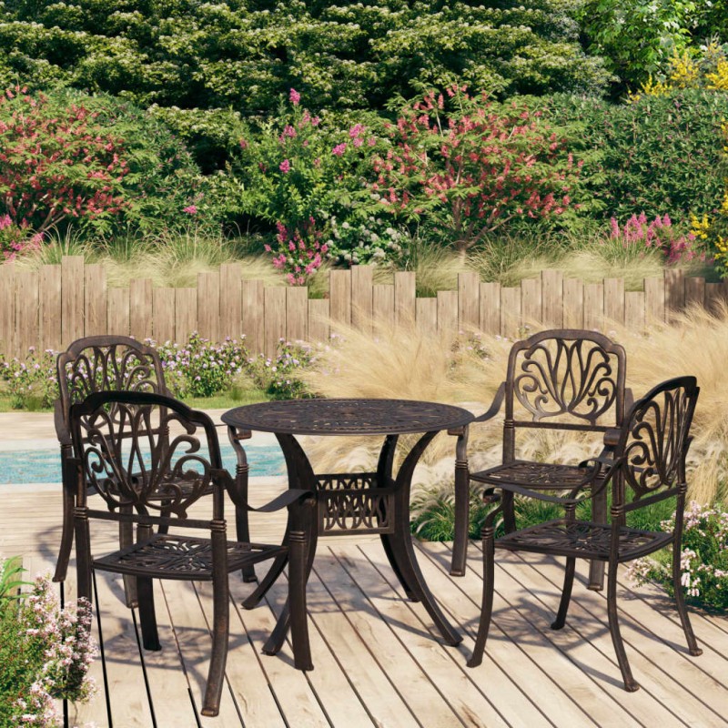 vidaXL 5-tlg. Bistro-Set Aluminiumguss Bronzen vidaXL 5-tlg. Bistro-Set Aluminiumguss Bronzen