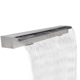 vidaXL Pool-Wasserfall Fontäne Rechteckig Edelstahl 120 cm 