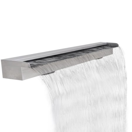 vidaXL Pool-Wasserfall Fontäne Rechteckig Edelstahl 120 cm 
