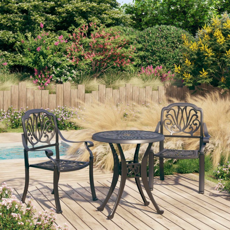 vidaXL 3-tlg. Bistro-Set Aluminiumguss Schwarz vidaXL 3-tlg. Bistro-Set Aluminiumguss Schwarz