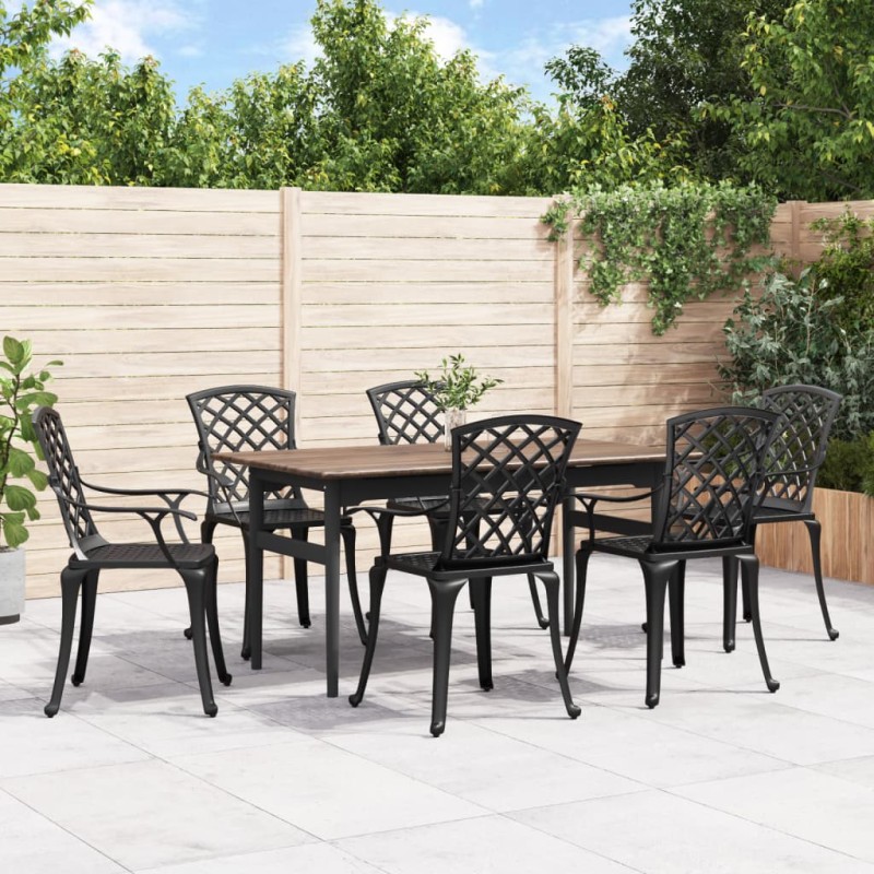 vidaXL Gartenstühle 6 Stk. Aluminiumguss Schwarz vidaXL Gartenstühle 6 Stk. Aluminiumguss Schwarz