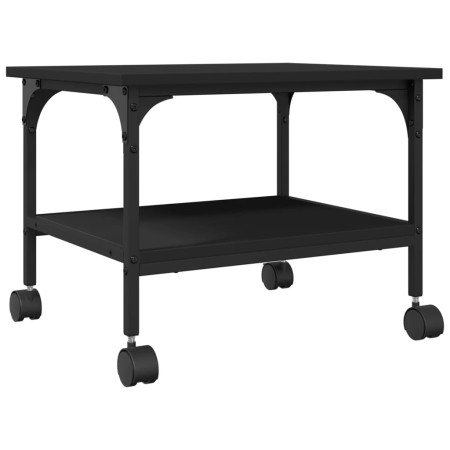 vidaXL Druckerständer 2 Ablagen Schwarz 50x40x38 cm Holzwerkstoff