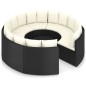 9-tlg. Garten-Sofagarnitur mit Auflagen Poly Rattan Schwarz 9-tlg. Garten-Sofagarnitur mit Auflagen Poly Rattan Schwarz