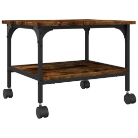 vidaXL Druckerständer 2 Ablagen Räuchereiche 50x40x38 cm Holzwerkstoff