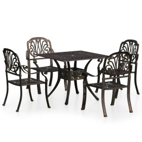 vidaXL 5-tlg. Bistro-Set Aluminiumguss Bronzen