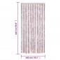 vidaXL Fliegenvorhang Silbergrau und Rosa 100x230 cm Chenille vidaXL Fliegenvorhang Silbergrau und Rosa 100x230 cm Chenille